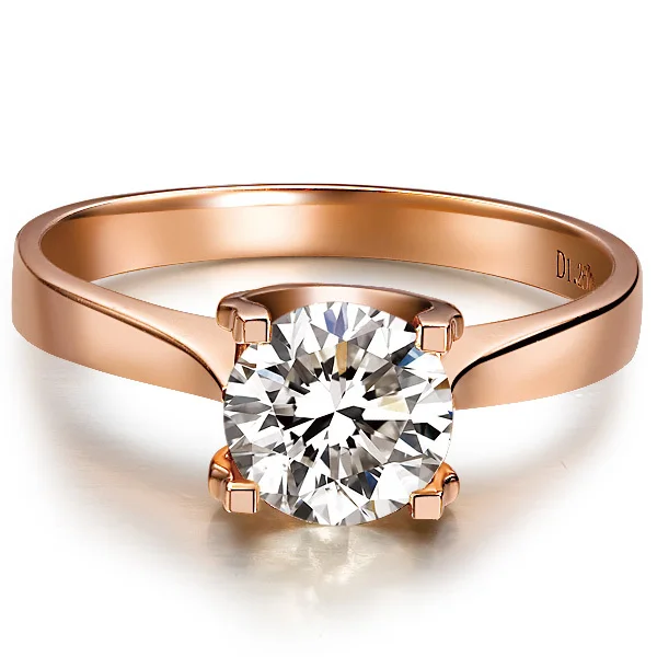 

Solid 585 Rose Gold 1Ct Lab Grown Synthetic Diamonds Engagement Ring for Women Promise Anniversary Jewelry Best Valentine Gift