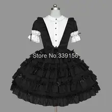 Горячая Распродажа, недорогое милое готическое платье в стиле Лолиты, кружевное черное бальное платье принцессы с бантом Питер Пэн