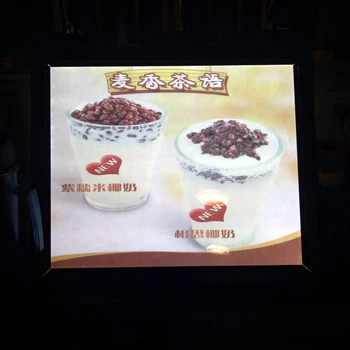 

High Brightness Snap Frame LED Illuminated Menu Light Box Restaurant Menu Signs Single Side Silver Frame