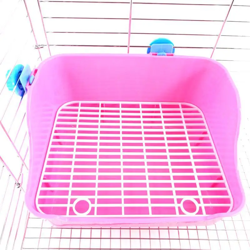 

Pet Rabbit Guinea Pig Chinchillas Toilet Plastic Multicolor Rabbit Cleaning Rabbit Toilet Buckle Design Small Pet Accessories