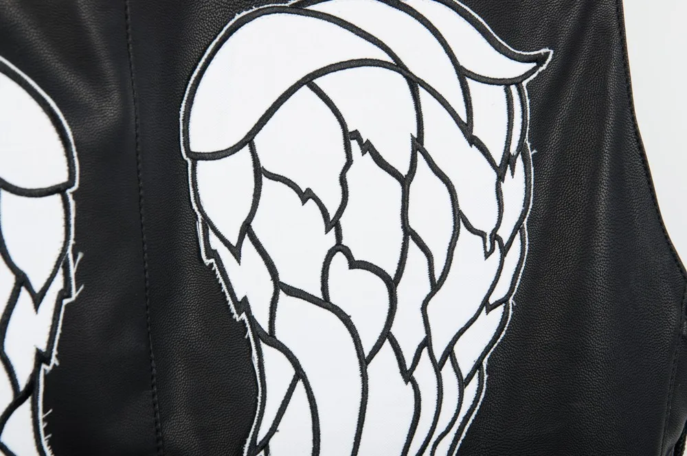 BONJEAN мужской мотоциклетный Байкерский кожаный жилет Ходячие мертвецы Дэрил Диксон жилеты Крылья Ангела куртка