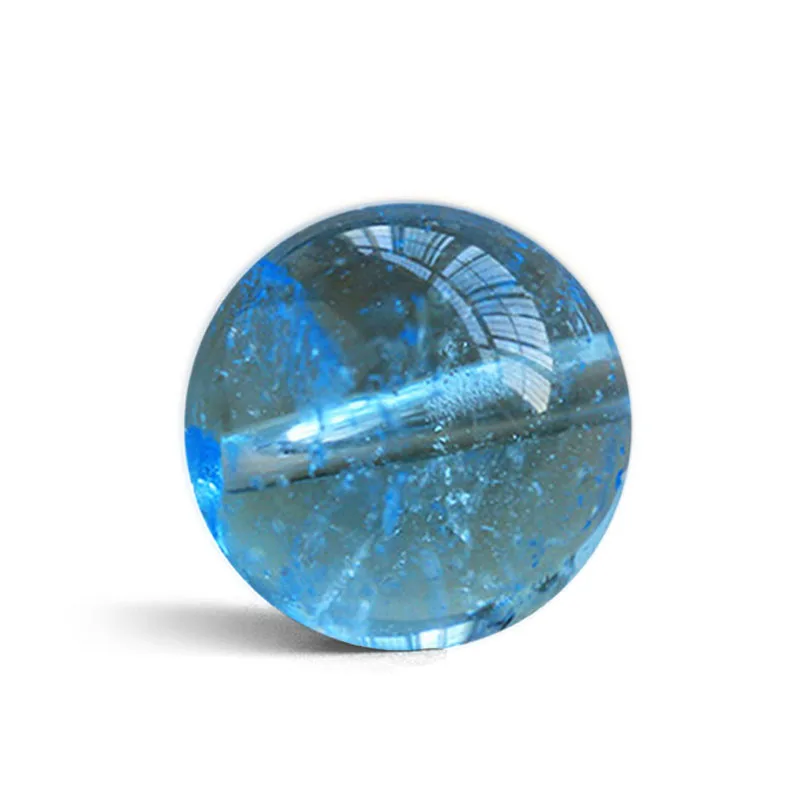 Один кусок свободные бусины Голубой топаз круглый для DIY ювелирных изделий FPPJ бусины натуральный драгоценный камень