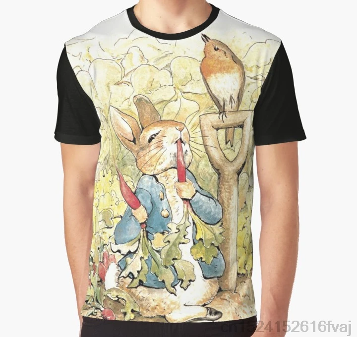 

All Over Print Women T Shirt Men Funny tshirt Peter Rabbit in the Garden - Beatrix Potter Graphic T-Shirt