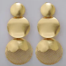 Модные ювелирные изделия, длинные большие капли свисающие женские серьги золотого цвета, круглые африканские ювелирные изделия, вечерние, свадебные, повседневные, подарок