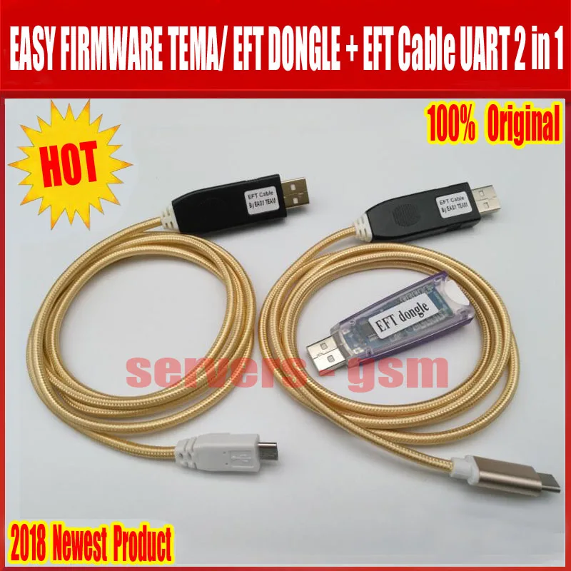 2018 Новые 100% оригинальные легко прошивки TEMA/EFT DONGLE + EFT кабель UART 2 в 1 Бесплатная доставка