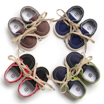

New Baby Boy Lovely Crib Shoes Baby Boys Breathable Mixed Color Anti-Slip Shoes Sneakers Soft Soled Walking Shoes First Walkers