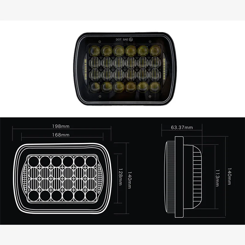 FADUIES 7x 6 5 x 7 inch Projector LED Headlights 5D Lens for Jeep Wrangler YJ Cherokee XJ H6054 H5054 H6054LL 69822 6052 6053 (10)