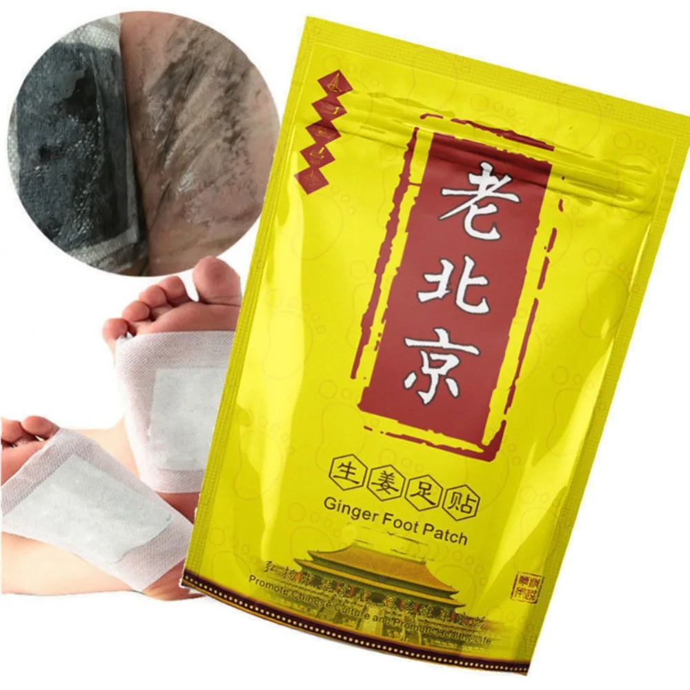 50pcs Old Beijing Ginger Foot Patch Revitalizing Detox Organic Foot Mask Cleaning Lose Weight Improve Sleep Detox Foot Pads