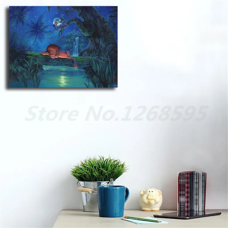 

The Lion King Under The Stars Of Africa Wall Art Canvas Posters Prints Painting Wall Pictures For Office Living Room Home Decor