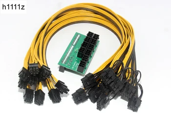 

H1111Z 10*6Pin Port Breakout Adapter Board Power Module With 50CM 18AWG 6Pin Male to 6+2Pin Male Cable Mining Power Supply Kit