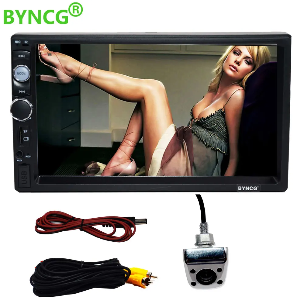 

BYNCG 2 din car radio 7" HD Touch Screen Player MP5 SD/FM/MP4/USB/AUX/Bluetooth Car Audio For Rear View Camera Remote Control