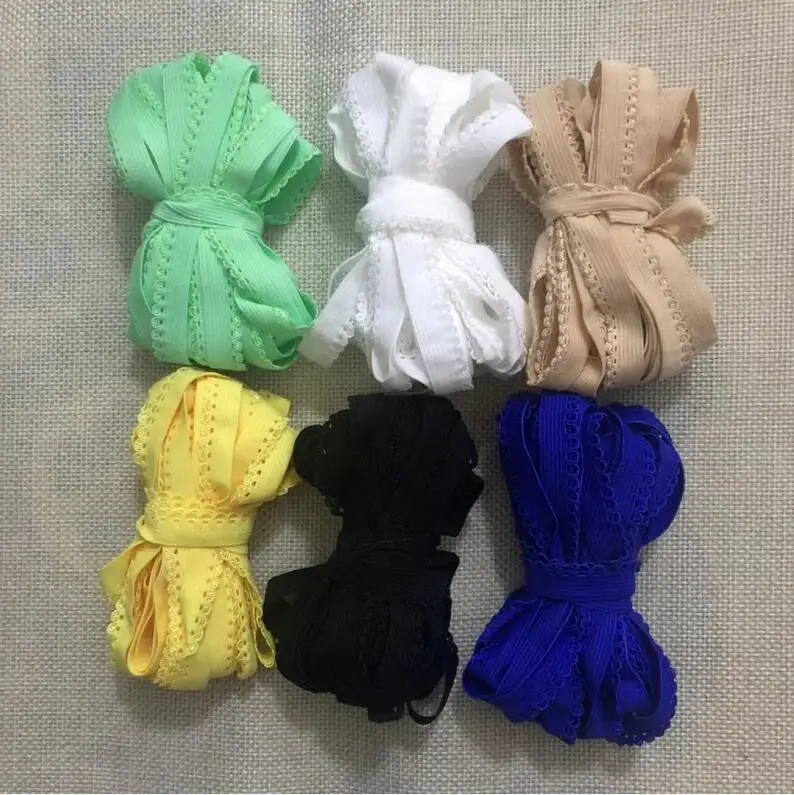 

10 Meters High Quality Green Khaki Blue Black Ivory Stretchy Lace Ribbon Underwear Bra Diy Sewing Garment Elastic Lace Trim 10mm