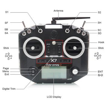 

FrSky ACCST Taranis Q X7 QX7 2.4GHz 16CH Transmitter Without Receiver For RC Multicopter