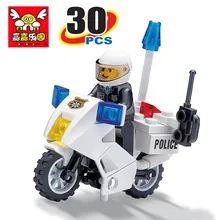 Полицейский мотоцикл автомобиль техника собранная модель строительные блоки игрушки для детей Набор DIY образовательные подарки