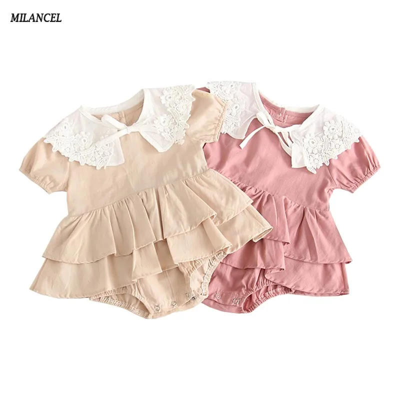 

MILANCEL 2019 New Spring Girls Bodysuits Cotton Baby Clothing Ruffle Toddler Bodysuit Infant Girls Clothes