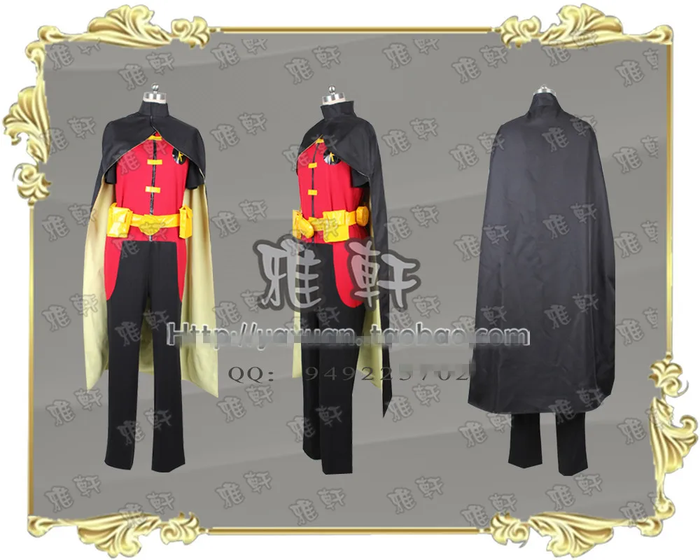 

Free UPS Shipping 2015 New Arrival Batman Young Justice Robin Cosplay Costume Outfit Uniform Suit Any Size