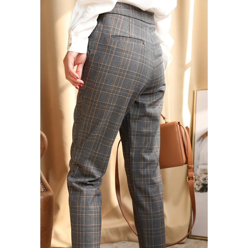 Tubo Autunno dark Fumo Nuovo Del Delle Donne In Lattice 2019 Pantaloni Boxer Mutandine E Sottili Plaid Punti Casual Lattice La Nove Di Allentati Grey Stagione Primavera Light CQrxBoeEdW