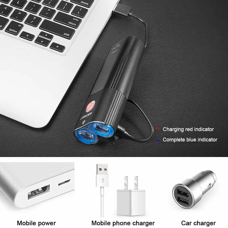 Best 1800 Lumen Bike lights Set 6 Mode XML-2 LED Bicycle Light Mobile Power Bank USB Charging Waterproof Torch MTB Cycling Headlight 4