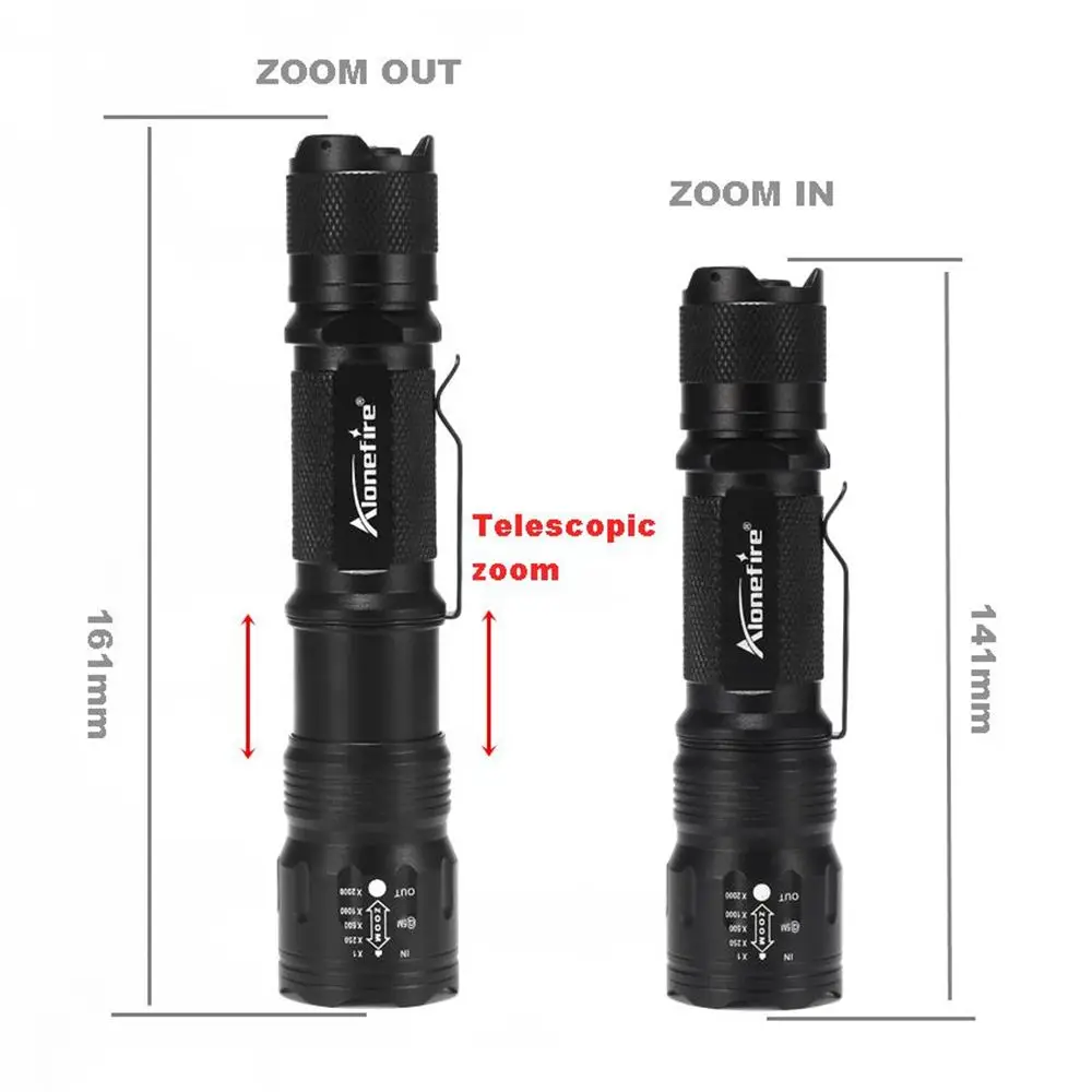 Alonefire TK105 CREE XP-L V60 светодиодный алюминиевый высокой мощности зум вспышка светильник фонарь Точечный светильник походная лампа AAA 18650 перезаряжаемая батарея