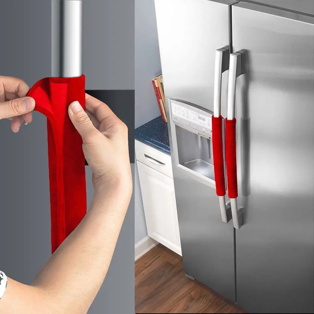 2 Pieces Refrigerator Door Handle Covers Keep Kitchen Appliance Clean