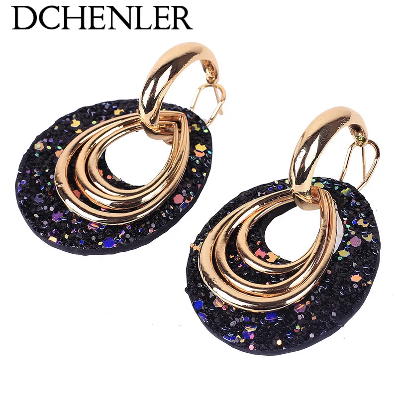 

DCHENLER Drops big Leather Earrings Zinc alloy Earring Large Long Brinco sieraden oorbel hangers voor vrouwen Oorbellen leopard
