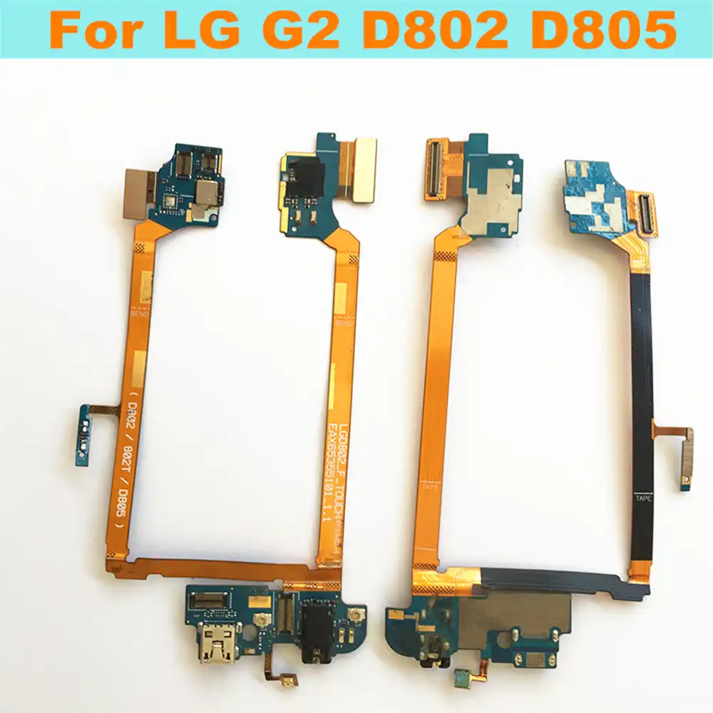 Original USB Charging port + MIC Headphone Jack Flex cable For LG G2 D802 D805 connector