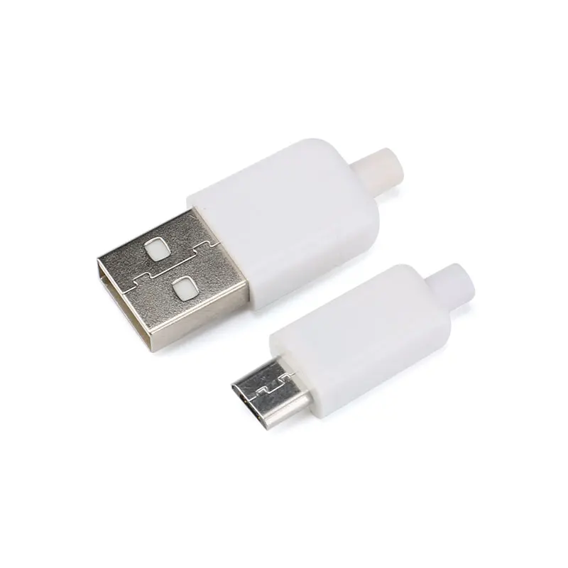 10 шт. DIY Micro USB 2,0 штекерные разъемы комплект w/Covers Черный Белый 5 P линия передачи данных Аксессуары Интерфейс 4/3 в 1 сварка 5 PIN