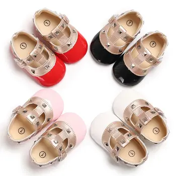 

Brand New Fashion Baby Girls Princess Shoes PU Leather toddler baby Girls First Walker Prewalker Soft Sole
