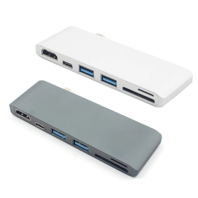 USB C 3,0 концентратора Тип-C до 4 К * 2 К HDMI зарядки Card Reader адаптер для MacBook pro