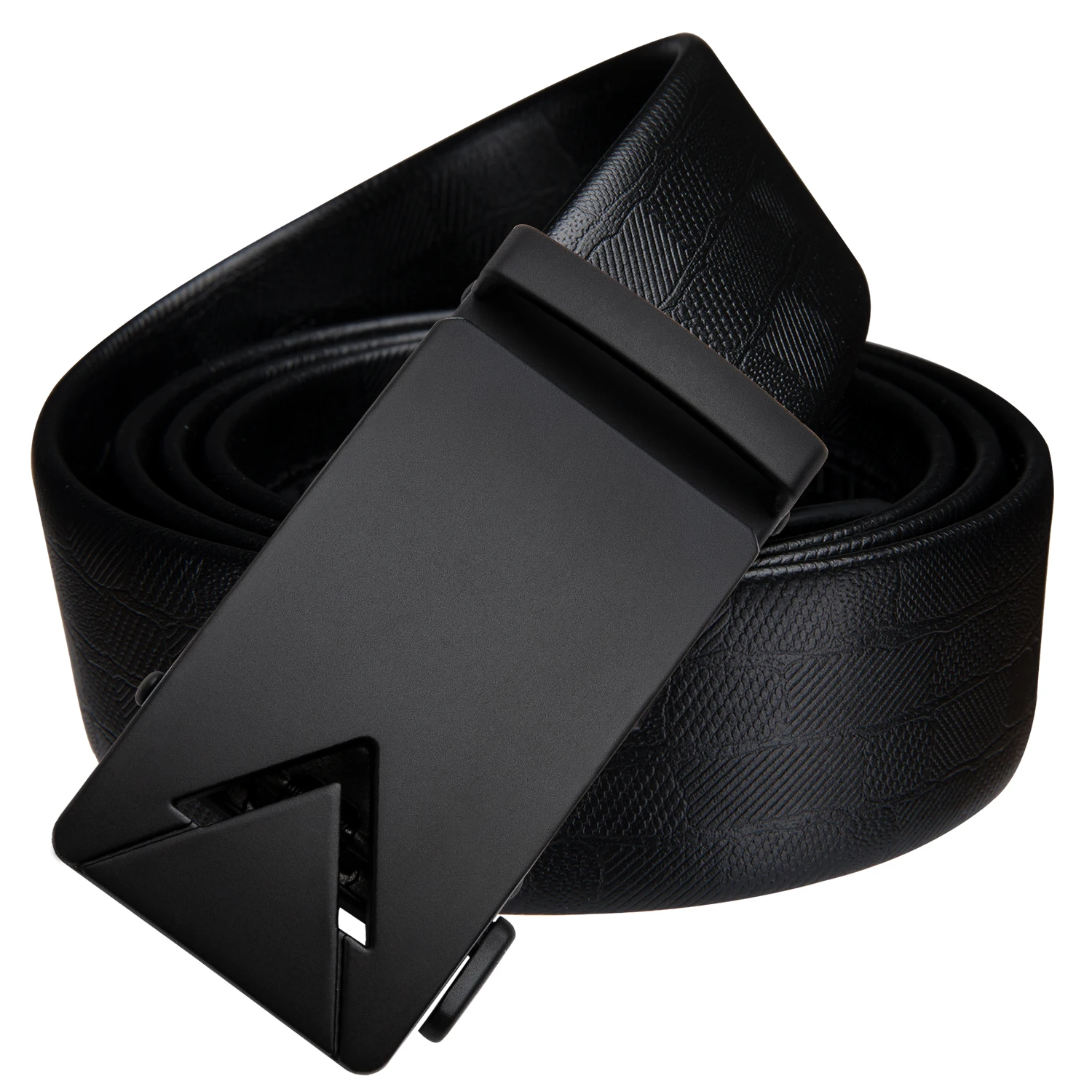 Hi Tie Brand Men's Belt Black Luxury Cowskin Genuine Leather Belts for