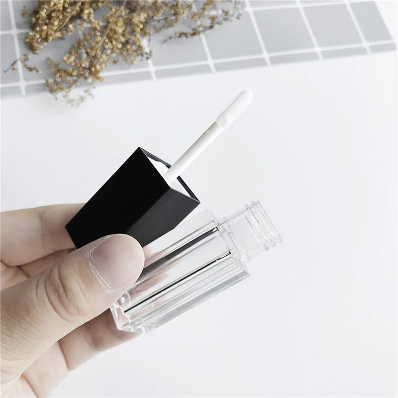 

1Pc Square Makeup Liquid Empty Lipstick Lip Gloss Tubes Transparent Cosmetic Packaging Container High Quality