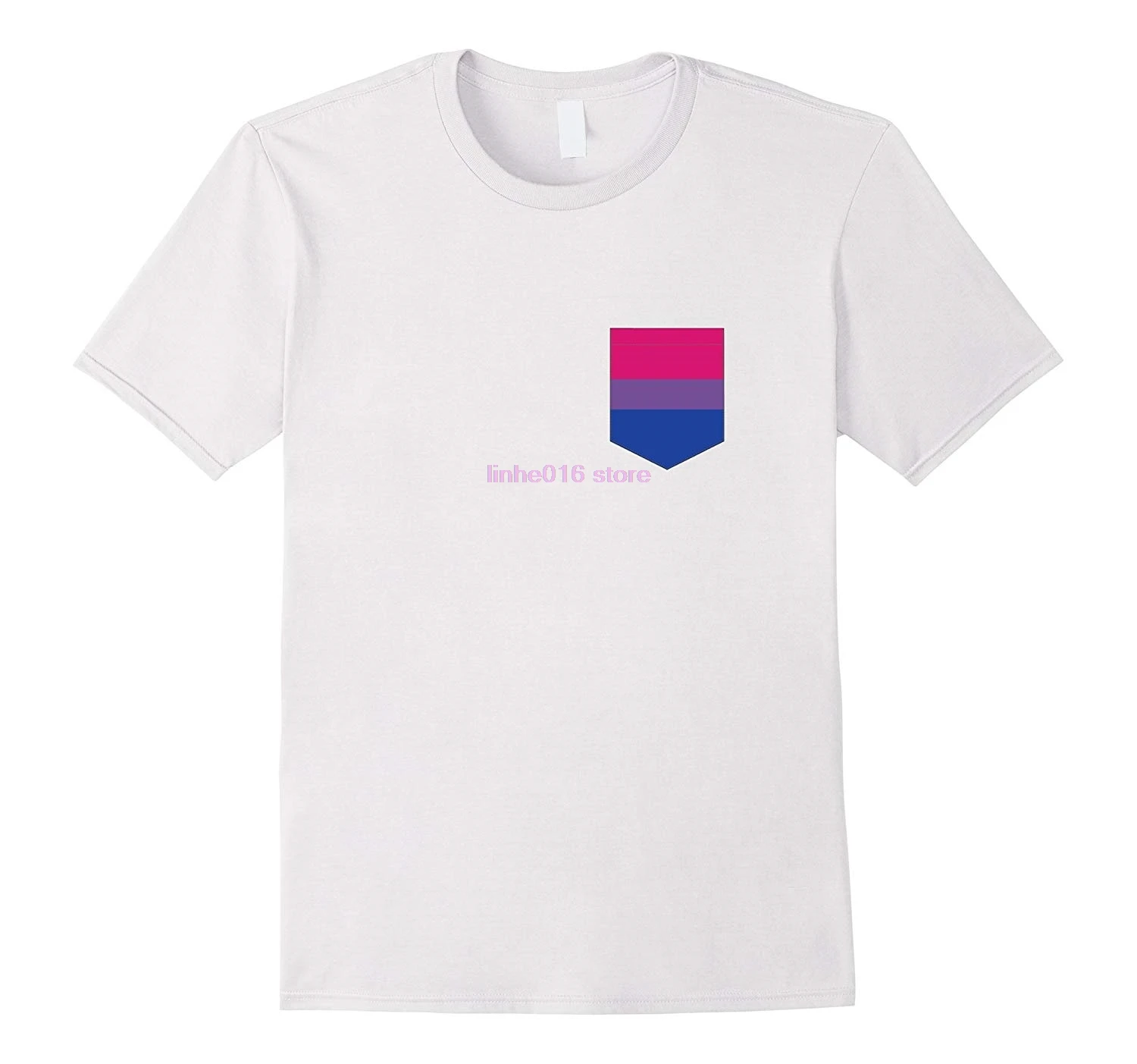 

brand men shirt Bisexual Flag Printed Pocket Bisexual Pride Shirt