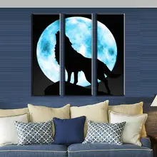 Por Wolf Bedroom Decor Lots From 3 Pcs Set Animal Wolf Wall Art For Living Room Modern Full Moon With The Lone Painting Prints On Canvas Bedroom Decor