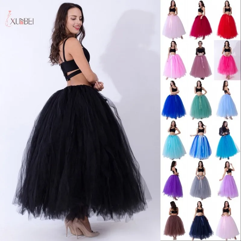 

Black Hoopless Long Petticoat Wedding Crinoline Ball Gown Underskirt Layers Tulle Skirt Woman Adult Tutu Bridal Accessories 2020