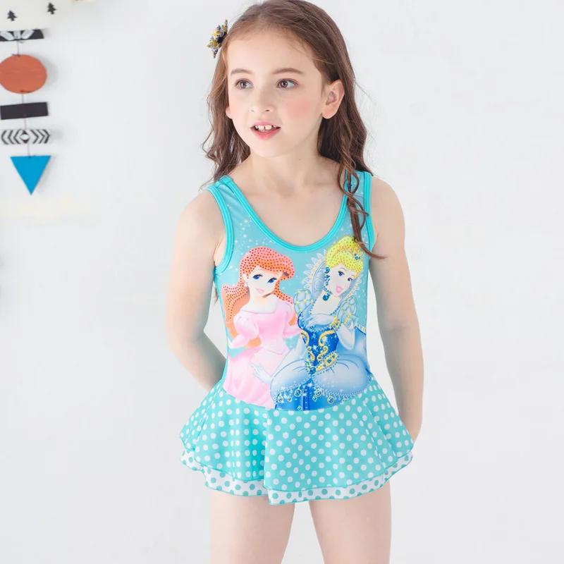 2018 High Quality Beautiful Skirt Child One Piece Swimsuit Swimwear