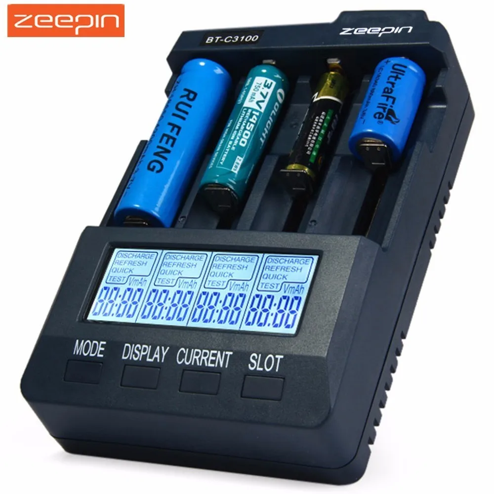 

BT-C3100 V2.2 Smart Digital Intelligent Battery Charger 4 Slot LCD Compatible Li-ion NiCd NiMh AA AAA 10440 18650 Batteries