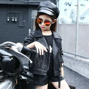 

Spring Kids Jacket PU Leather Baby Girls Jackets Clothes Children Outwear Girl Clothing Coats Costume kids Biker Outerwear Y259