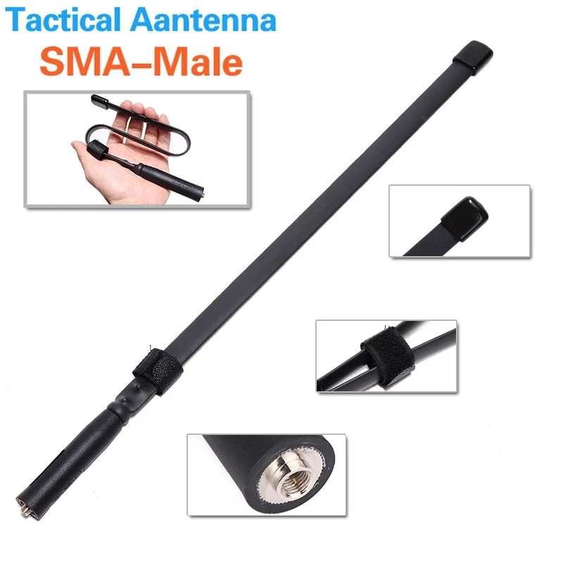 

ABBREE SMA-Male Connector Dual Band 144/430Mhz Foldable Tactical Antenna For Walkie Talkie Wouxun KG-UV8D TYT MD-380 Ham Radio