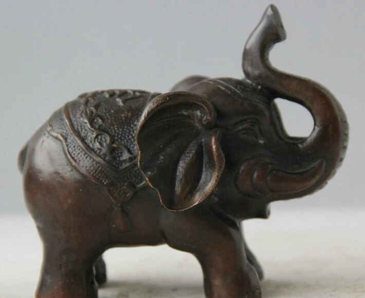 

4" Old China Chinese Fengshui Bronze Elephant Auspicious animal Statue Sculpture S0706 Discount 35%