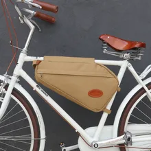 Tourbon, винтажная велосипедная сумка, велосипедная Рама, треугольная сумка на плечо, хаки, вощеная, парусиновая, водонепроницаемая, для поездок на велосипеде, аксессуары