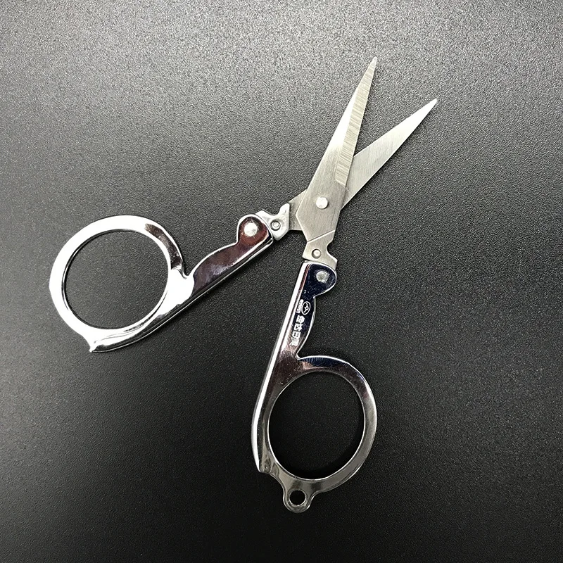 stainless steel folding scissors durable mini pocket travel scissors