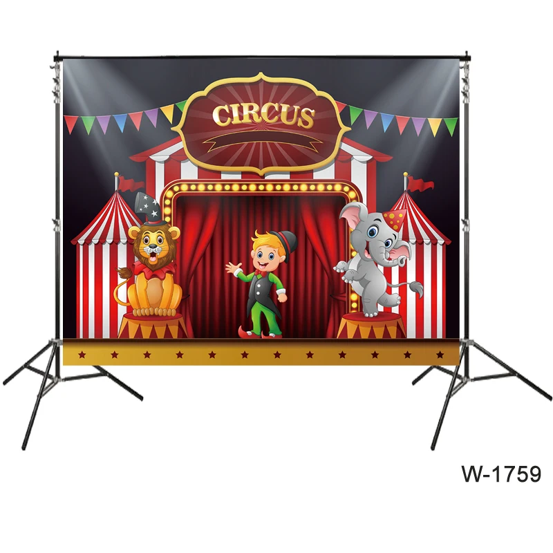 

backdrop CIRCUS themed Carnival Clown Birthday Party Backdrop Party Banner Fun Fair amusement cake table Photocall Background