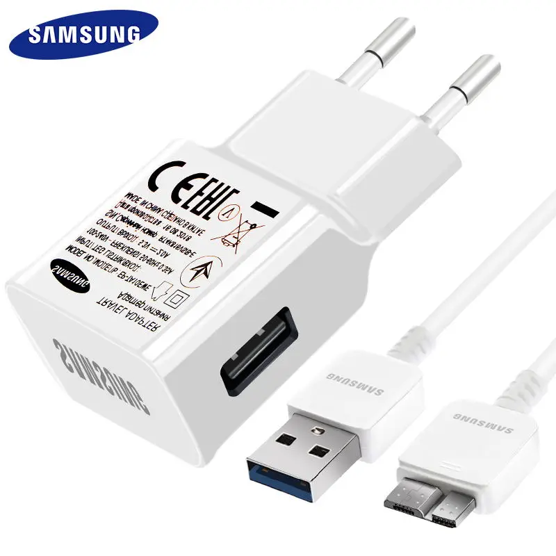 Samsung S5 Note3 USB Charger 100% Original Wall Travel Adapter Phone Charger 10.6W USB 3.0 Cable