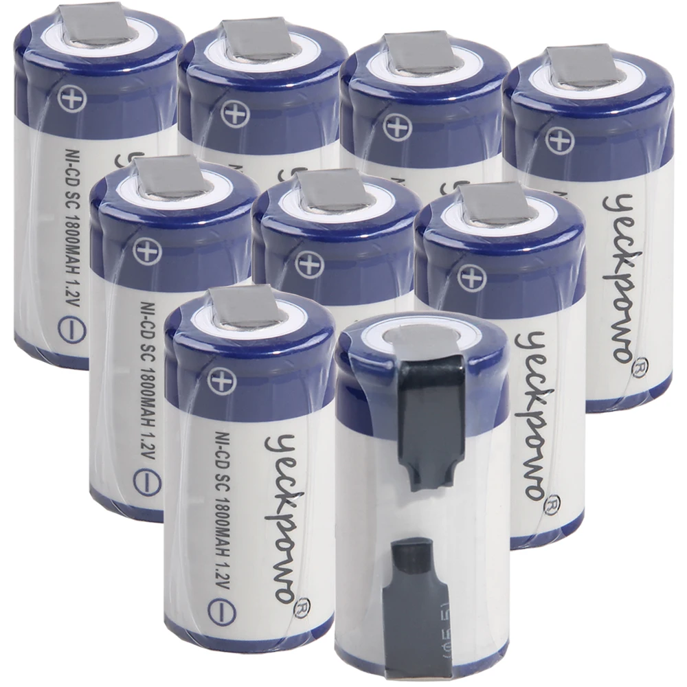 9 шт SC батареи Электроинструмент батарея SUBC аккумуляторная батарея 1800mah nicd 42,5 мм* 22 мм цвет случайный