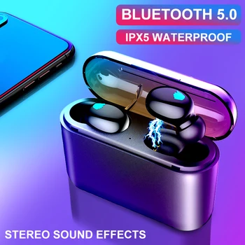 

VTIN True Wireless Earphones Bluetooth 5.0 Earbuds Waterproof TWS Headset with 1500mAh Charging Case 3D Stereo Surround Sound