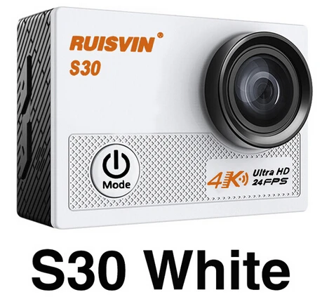 RUISVIN S30 Wi-Fi 4 K 24fps Novatek 96660 2," ЖК-дисплей экшн Камера возможностью погружения на глубину до 30 м для дайвинга Водонепроницаемый Pro Камера со сверхвысоким разрешением Ultra HD Спортивная камера - Цвет: Белый