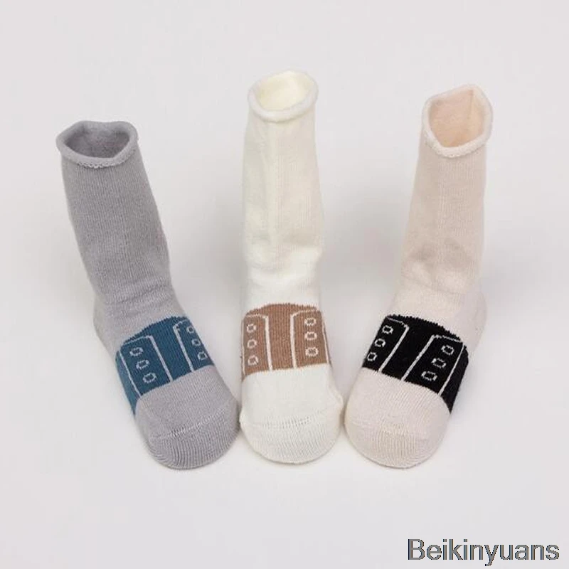 3 предмета, хлопковые детские носки модные стильные зимние теплые носки с рисунком для маленьких девочек осенне-зимние детские теплые носки - Цвет: Lace man