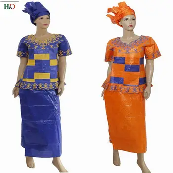 

H&D african dresses for women 2018 Riche Bazin Fabric Cotton dashiki women tops skirt suits two 2 pieces set africa style