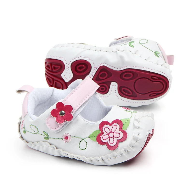 Baby Girls First Walkers Shoes Newborn Flower Print Soft Soled Non slip