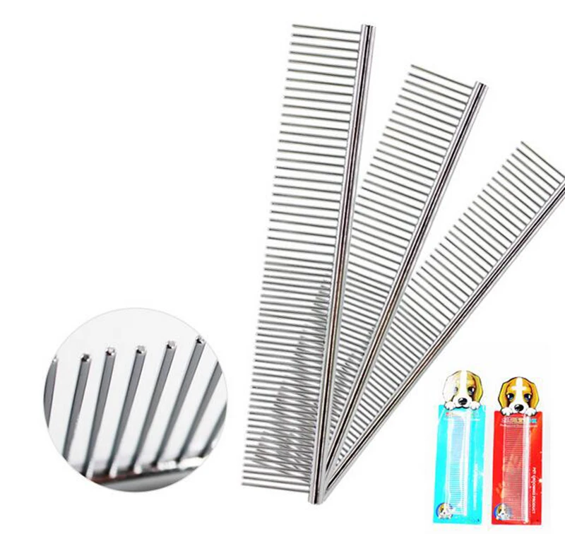 Wholesale 100pcs/lot stainless steel Dog Combs Long Thick Hair Fur Removal Brush Pets Dog Cat